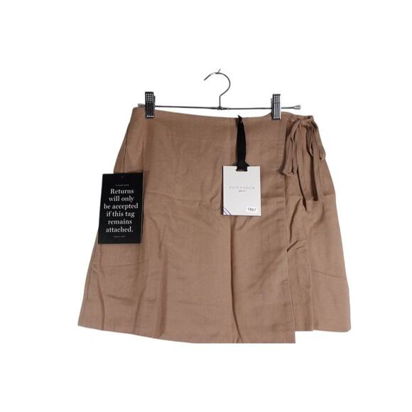 New Tuckernuck Pomander Place Women's S Brown Wrap Skirt with Side Tie 1867-22 - Picture 6 of 10